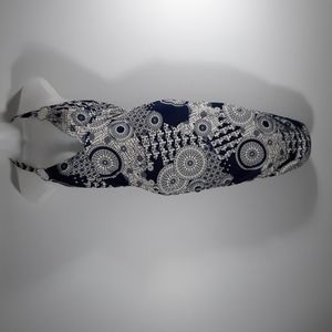 NWOT MARSHMALLOW Blue and white geometric dress SZ L